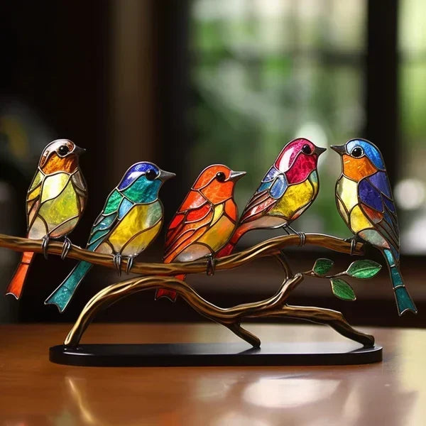 AvianElegance Vögel aus farbigem Glas für ein elegantes Interior Design