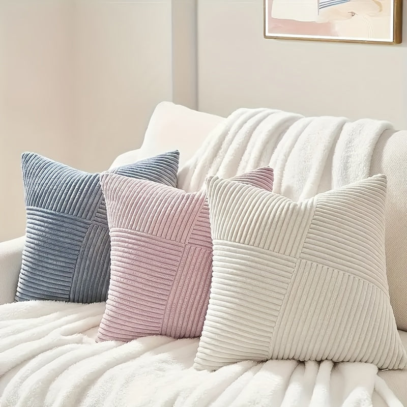 Kissenset | Boho-Stil | Weicher Cord | 2 Stück, 45×45 cm, 50x50 cm
