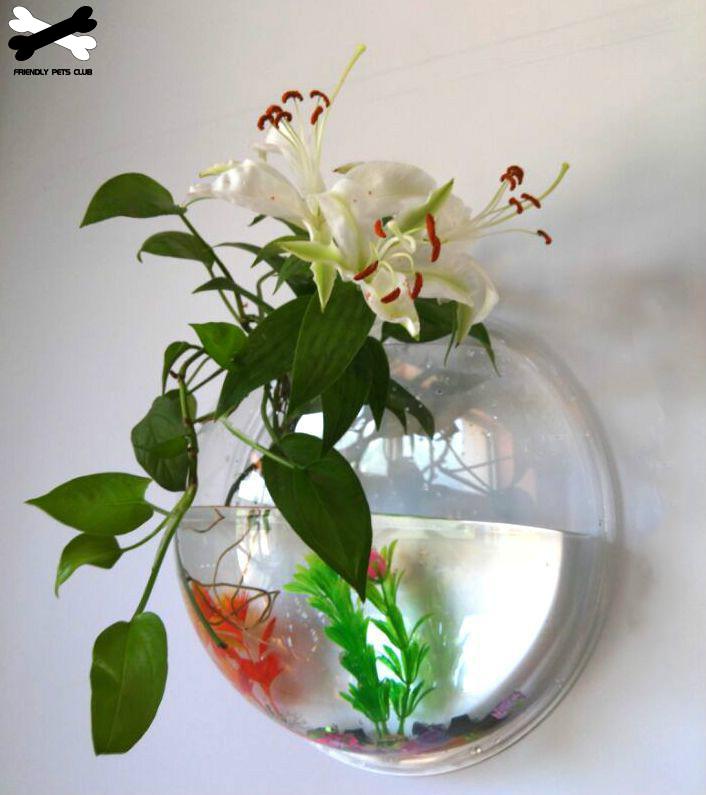 Wandmontierte transparente Fischtank-Blumenvase