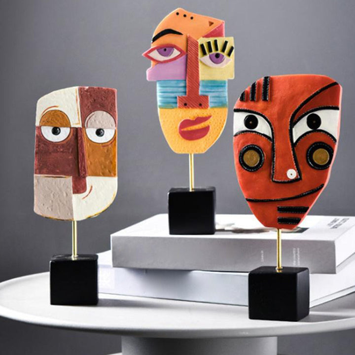 Abstrakte Pop Art Gesicht Heim Skulptur