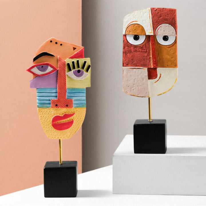 Abstrakte Pop Art Gesicht Heim Skulptur