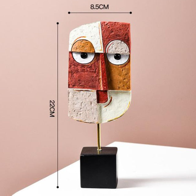 Abstrakte Pop Art Gesicht Heim Skulptur