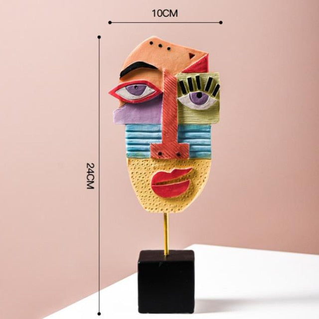 Abstrakte Pop Art Gesicht Heim Skulptur