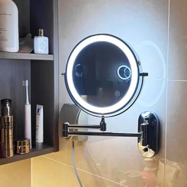 LED Wandmontierter Badezimmerspiegel mit Vergrößerung