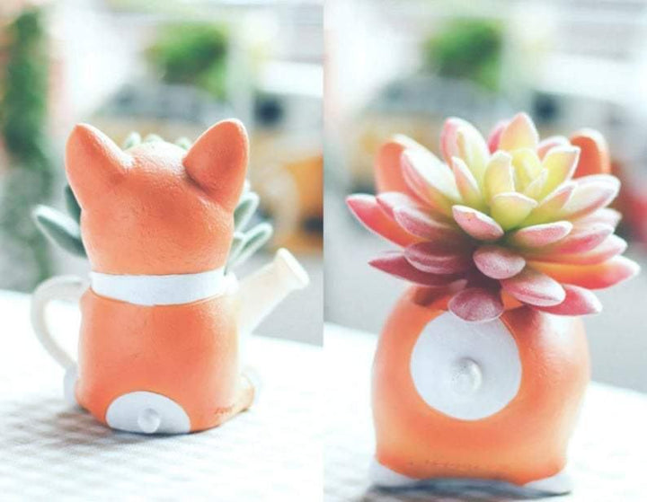 Resin Corgi Mini Blumentopf